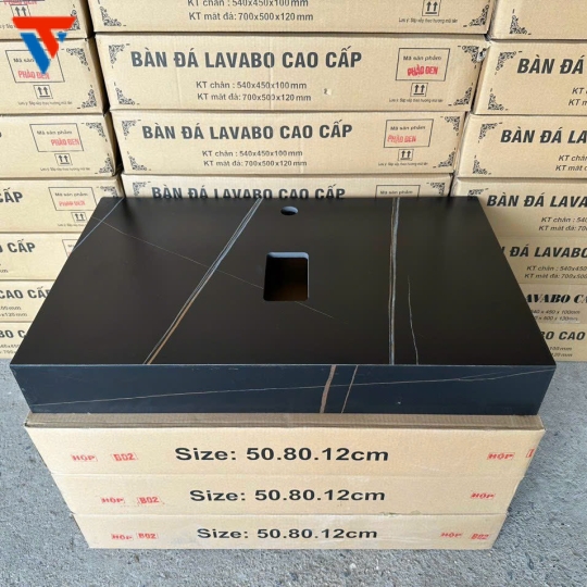 Bàn đá 1 tầng đen  vàng 