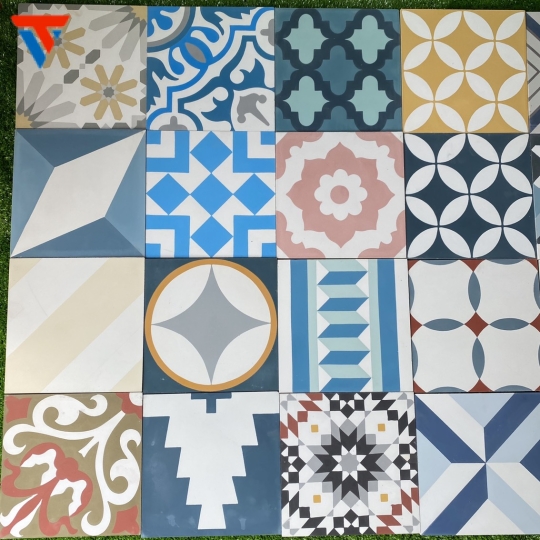 GACH BÔNG MIX XANH ĐỎ VÀNG